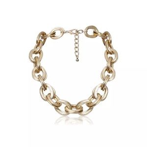 Matte Gold Tone Chunky Chain Choker